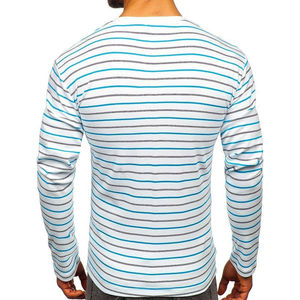 High Quality Custom Mens Long Sleeve Polyester T Shirt Round Neck Casual Spring Autumn Fashion Solid Pattern <b>Tee</b> - Product Image 5