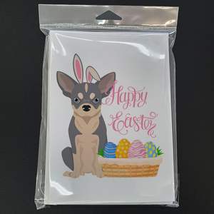 Blue <b>White</b> Chihuahua Easter Note Cards Pack of 8 Whimsical A7 Size 5x7 Blank Greeting Cards with <b>Envelopes</b> - Product Image 3