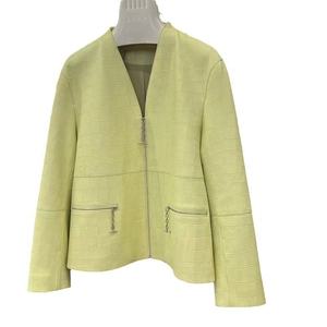 Chaqueta de piel de oveja y serpiente de alta gama para mujer, cuello redondo, estilo elegante, satén, novedad 2026 - Product Image 1