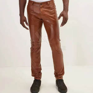 Pantalones de Cuero de Lujo para Hombre, Cuero Suave de Primera Calidad, Ajuste Cómodo y Duradero, Perfectos para Atuendos Casuales y Profesionales - Product Image 5