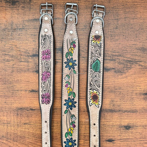 Collar de perro de cuero mecanizado a mano, herramientas de águila turquesa, cuero de vaca genuino, collares de perro cómodos duraderos pequeños, medianos y grandes - Product Image 5