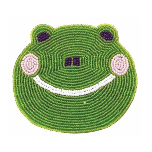 New Arrival Glass Beads Coaster Frog <b>Set</b> of <b>4</b> Tea Cup Glass Coaster <b>for</b> Coffee Mugs <b>Dining</b> <b>Table</b> Kitchenware Home & Office Use - Product Image 1