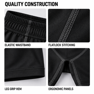 Pantalones Cortos Deportivos de Compresión Negros para Hombre, Cintura Media, Elásticos, de Secado Rápido, Transpirables, de Punto, Spandex, Nailon, Ropa Deportiva - Product Image 4