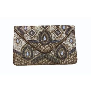 Indian Handmade Luxury <b>Crystal</b> Fashion Accessories Multicolor <b>Beaded</b> Baguette Bag Handle Durable Casual Handbag Local - Product Image 1