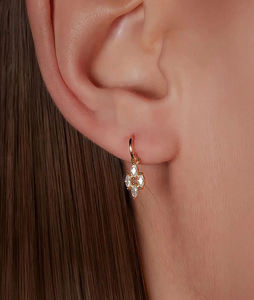 Clásicos Pendientes de Diamantes Cultivados en Laboratorio, Corte Marquesa, Certificados por IGI, Chapados en Oro Vintage, para Uso Diario, Regalo para Mujer - Product Image 4