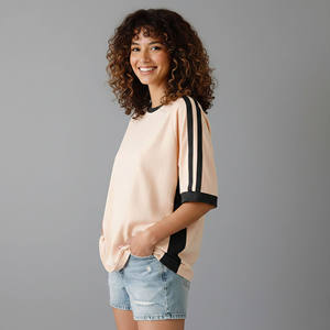 <b>Top</b> Trending Women's Loose Fit <b>Raglan</b> Sleeve T-Shirt Crew Neck Short Sleeve Cotton Jersey Printed Logo Casual Spring Summer Wear - Product Image 3