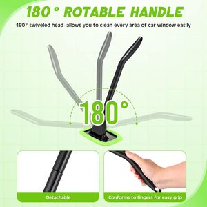 Kit di Pulizia per Parabrezza Auto con 8 Pezzi, Manico Estensibile, Panni in Microfibra, Spazzola e Flacone Spray Vuoto per Lavaggio Vetri Auto - Product Image 2