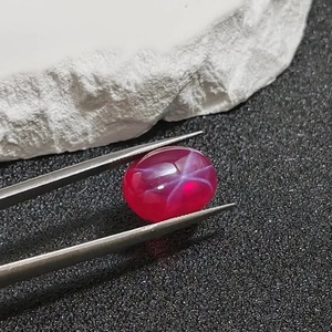Rubis synthétique ovale cabochon, pierre lâche, rubis synthétique lisse et poli, dos plat, rouge, 5-8 carats, pour la fabrication de bijoux - Product Image 4