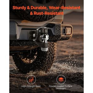 Gancio di traino combinato con gancio a perno e gancio di ricezione, capacità di traino 30000 libbre, sfera di traino da 2-5/16 pollici, compatibile con attacchi da 2.5 e 3 pollici per rimorchi - Product Image 4