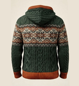 Fabricant de sweats à capuche tricotés épais personnalisés à marque privée, vente en gros de sweats à capuche thermiques doublés en polaire - Product Image 3