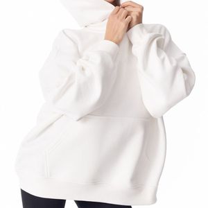 Sweat-shirt à capuche surdimensionné pour femme, en coton épais 100% French Terry, avec poche avant, personnalisable en gros, marque privée OEM - Product Image 2
