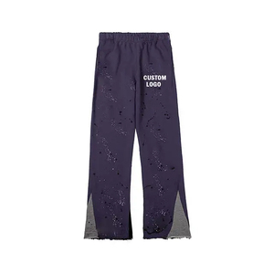 <b>Stacked</b> Sweat Pants Custom Men Loose <b>Stacked</b> Splash Paint Track Baggy Flare Sweat Pants <b>Joggers</b> Bootcut Flared Sweatpants - Product Image 5