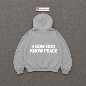 Sudadera con Capucha para Hombre 'No God No Peace', Gris, Talla Grande, Informal, con Estampado, Bolsillo Frontal, Ropa de Otoño, Estilo Urbano - Product Image 6
