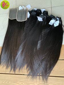 วิกผมแท้สีดำแบบตรง ยี่ห้อ VuyHair รุ่นขายดีที่สุด  แบบไม่ต้องใช้กาวติด  พร้อมเชือกผูกผม HD/Lace Closure  แบบเย็บสองชั้น - Product Image 5