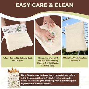 Lot de 2 sacs à <span class=keywords><strong>pain</strong></span> en cire d'abeille pour <span class=keywords><strong>pain</strong></span> au levain et <span class=keywords><strong>pain</strong></span> fait maison, sacs de conservation du <span class=keywords><strong>pain</strong></span> réutilisables de 17x13 pouces, fermeture éclair pour garder le <span class=keywords><strong>pain</strong></span> frais - Product Image 4