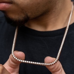 20MM 2-Tone Gold Rhodium Plated 925 <b>Silver</b> VVS Moissanite Round Cuban Miami Link <b>Chain</b> with Long <b>Box</b> Clasp-Luxury Wedding Gift - Product Image 2