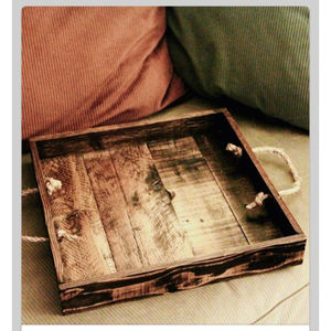 Plateau de service à thé et café en bois naturel de forme carrée pour la meilleure vente au prix le moins cher - Product Image 1