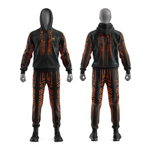 Ensemble de survêtement sportif 2-en-1 personnalisé pour homme avec capuche et fermeture éclair, pantalon de jogging en polyester/coton extensible dans les quatre sens, écologique et respirant - Product Image 6