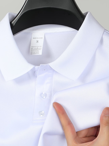 Custom Printed Cotton Men's Polo Shirt White Breathable Quick Dry Work Fashion Uniform ODM Service Oeko-<b>Tex</b> Certified Reflective - Product Image 5