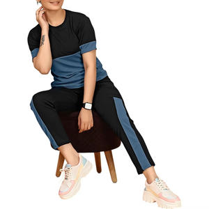 Conjunto Deportivo de Verano para Mujer – Top Holgado con Pantalones Anchos, Ropa Cómoda con Bloques de Color para Viajar y Estar en Casa - Product Image 6