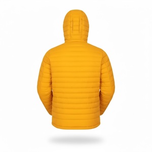 Wholesale Custom Logo High New Men's Hooded Down <b>Coat</b> Solid Color Zipper Closure Breathable Casual Outerwear <b>Yellow</b> Regular Fit - Product Image 2