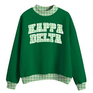 Conjunto de Sudadera con Capucha Oversize y Pantalón Corto para Mujer, 420GSM, Personalizado, con Aplique de Letras Gingham, Cuello Simulado, Estilo Casual, Tejido con Estampado Frontal, Invierno - Product Image 1