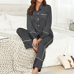 Stylish Wear Women Summer Sleeping Suit 100% Cotton Casual Lightweight Breathable Cozy Elastic Waist Full Length for Rest - Product Image 5