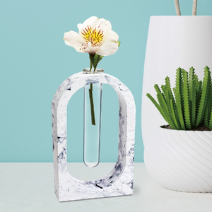 Kit de vase en béton effet marbre minimaliste à faire soi-même, écologique, fait main, léger, pour la décoration de la maison - Product Image 5