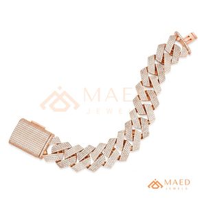 Bracelet à maillons fins en moissanite or rose, style Manhattan New York, pour tous les jours, soirée, mariage, cadeau - Product Image 6