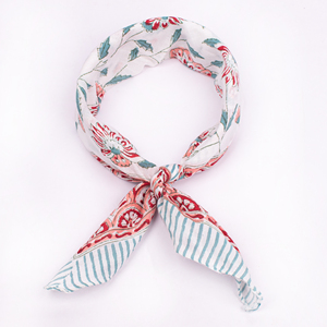 Cotton Floral Pattern <b>Square</b> Bandana <b>Scarf</b> Casual Spring Summer Accessory Skin-Friendly Multifunctional Headwear - Product Image 3