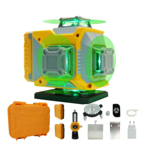 Niveau <span class=keywords><strong>laser</strong></span> rotatif 4D à 16 lignes, auto-nivelant, avec lignes verticales et horizontales croisées à 360°, faisceau <span class=keywords><strong>laser</strong></span> vert - Product Image 6