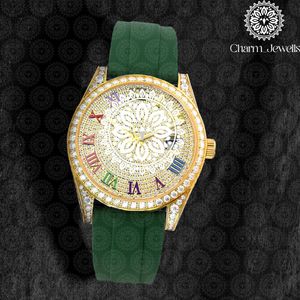 Reloj de Cristal de Lujo para Mujer Charm Jewells, Analógico de Cuarzo, Esfera Cuadrada en Oro Amarillo de 38 mm, Estilo Joyería de Moda - Product Image 6
