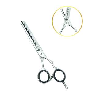Ciseaux de barbier professionnels de 6 pouces pour droitiers, 32 dents, acier inoxydable, lame tranchante, manche en acier, pour la coupe de cheveux - Product Image 3