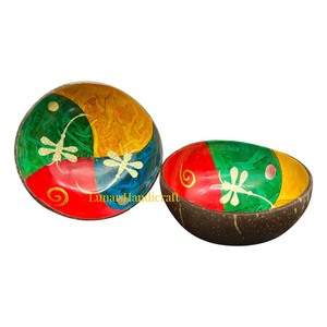 Meilleure Qualité Nouvelle Marque Laque Bol de Noix de Coco Coloré Réutilisation Top Produit avec Style Unique Mix Color Design Prix Raisonnable - Product Image 1
