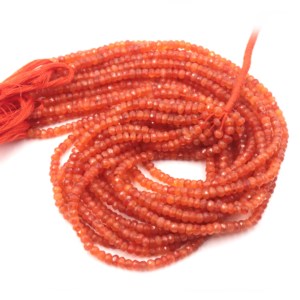 Cuentas facetadas de cornalina de alta calidad, las más vendidas, cuentas de piedras preciosas naturales de 3-4 mm, hilo de 13 pulgadas para la elaboración de joyería de verano - Product Image 2