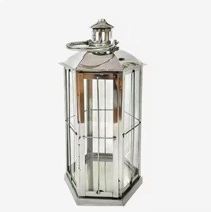 Classic Luxury Nickel Finished Stainless Steel <b>Lantern</b> Decorative Tabletop Lights for Home Party Wedding Decor Hot Arrival - Product Image 5