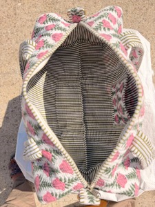 Floral Print Cotton Duffle <b>Bag</b> Handmade Block Print Travel <b>Bag</b>, Boho Overnight <b>Carry</b> <b>On</b> Gym <b>Bag</b> for Women - Product Image 2