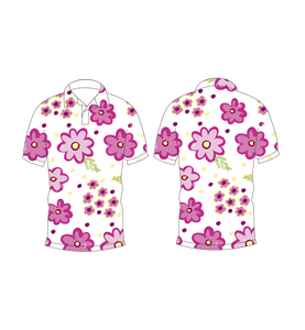 เสื้อโปโลผู้ชายสีขาวพิมพ์ลายดอกไม้สีชมพูลำลองแขนสั้นแฟชั่นฤดูร้อน - Product Image 6