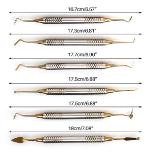 Ensemble de 6 spatules pour composites dentaires en acier inoxydable, antiadhésives, outils esthétiques et réparateurs, certifiés CE - Product Image 4