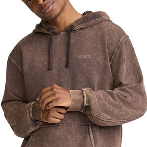 Sudadera con Capucha de Felpa Lavada de Primera Calidad, Unisex, Mezcla de Algodón, Estilo Casual Urbano, Otoño, Servicio OEM, Bolsillo Delantero, Corte Holgado - Product Image 4