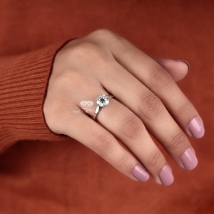 Anillo de Diamante Cultivado en Laboratorio, Redondo, Oro 14K, Clásico, Solitario, para Compromiso, Boda, Aniversario, Fabricante y Proveedor - Product Image 6