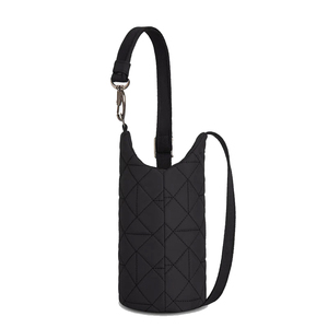 Sac de poitrine minimaliste en cuir, sac à bandoulière, fermeture éclair, imperméable, usage quotidien, toutes saisons, design matelassé noir - Product Image 3