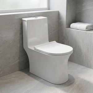 Modern One Piece Ceramic Toilet Set S <b>Trap</b> P <b>Trap</b> Water Closet With Remote Flush Fittings For Home And Hotel Use - Product Image 6