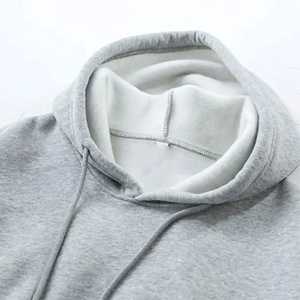 Haut court à capuche pour femme, style décontracté, en molleton 100% coton, manches évasées, anti-rétrécissement, respirant, idéal pour l'hiver - Product Image 2