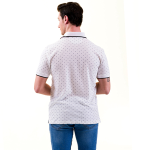 Chemise à manches courtes en tricot à pois blancs pour homme, polyester/coton, respirante, décontractée, sportswear, golf, coupe classique - Product Image 5