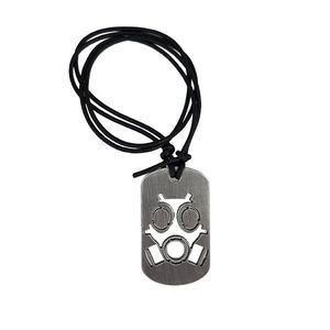 Placa de identificación de cuero para perro con imagen de máscara de gas, color y diseño personalizados - Product Image 6
