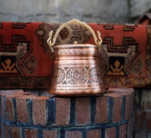 Olla de Cobre Nueva, Redonda, con Diseño Oriental, con Tapa y Asa de Aleación de Zinc, Utensilios de Cocina Metálicos Duraderos - Product Image 3