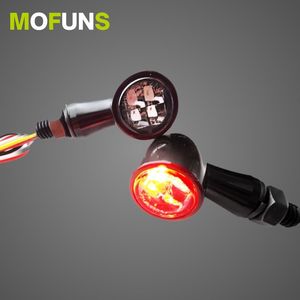 MOFUNS-Indicador LED de señal de giro de lente de humo, luces de metal para motocicleta, marca electrónica certificada, 3 en 1, de 12V, de metal - Product Image 3