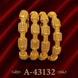 Gold Cuff <b>Bracelet</b> <b>With</b> Flower Design 24K Gold Plated Women's Wedding Jewelry A-43130 - Product Image 3