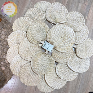 Bulk Bamboo Handheld Fan Straw Lining Painted Design | 100% Natural Bamboo | Modern Handmade Decor <b>Gift</b> for <b>Easter</b> Christmas - Product Image 5